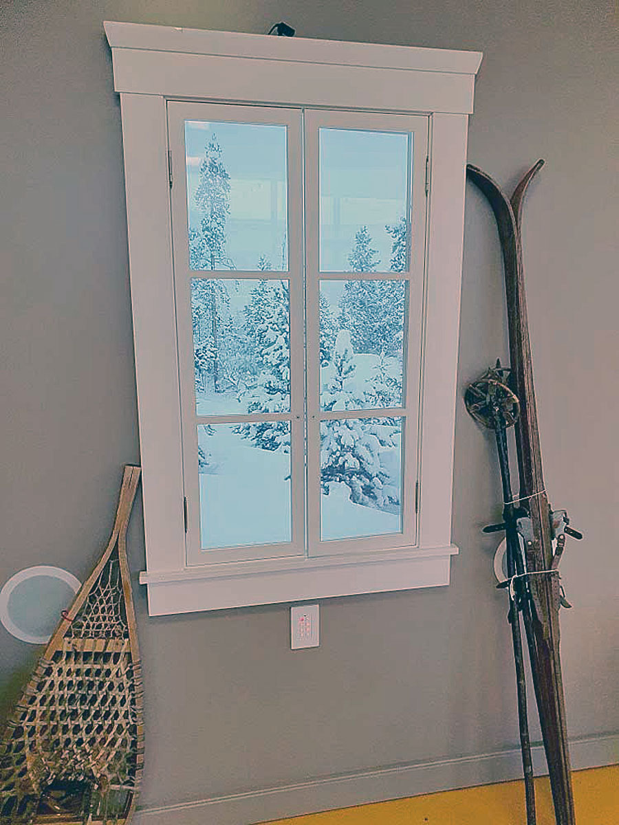 fenetre foret sous la neige